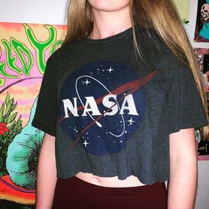 Large NASA cropped T-shirt